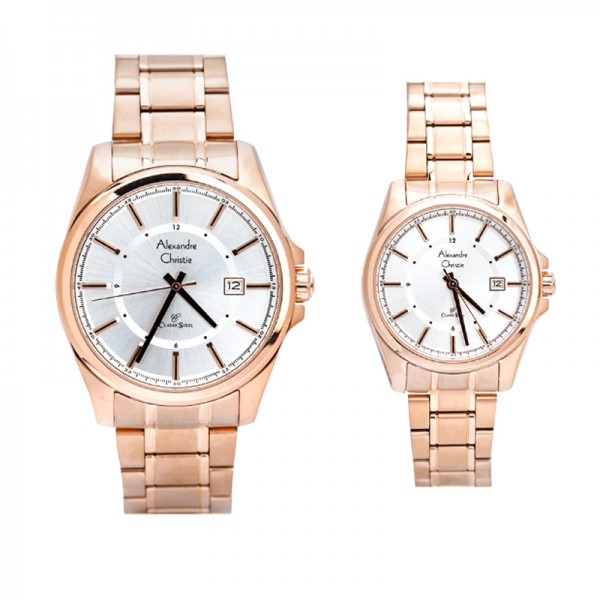 Alexandre Christie AC 8502 Rosegold White Couple